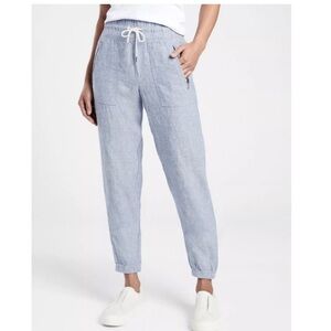 Athleta Cabo Light Blue Linen Jogger Pants